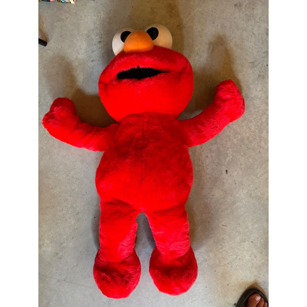 Fisher-Price Jumbo Tickle Me Elmo Plush Sesame Street 2002 Mattel 87922 Red euc